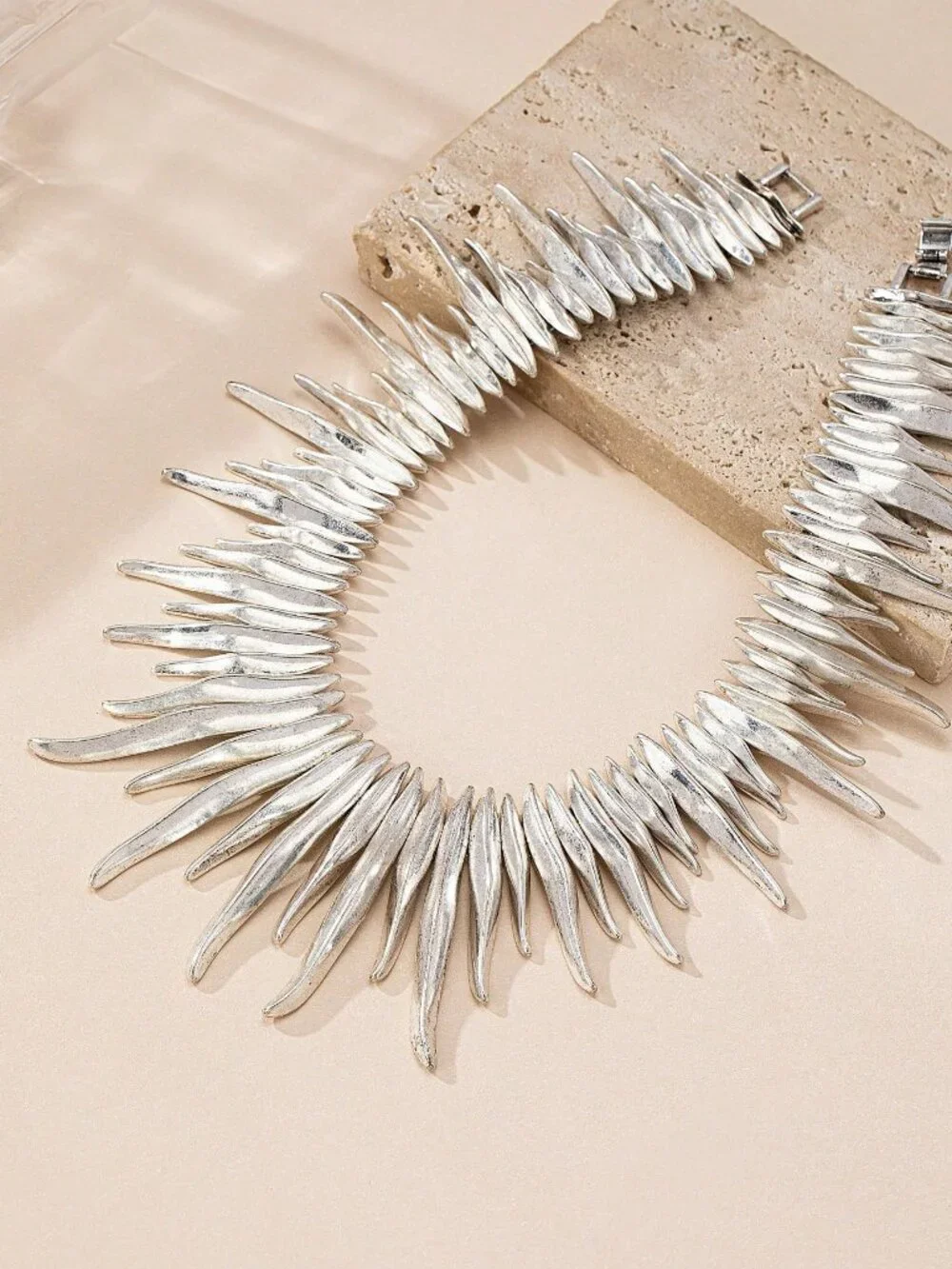 Silver Casual Women's European Gothic Geometric Metal Necklace